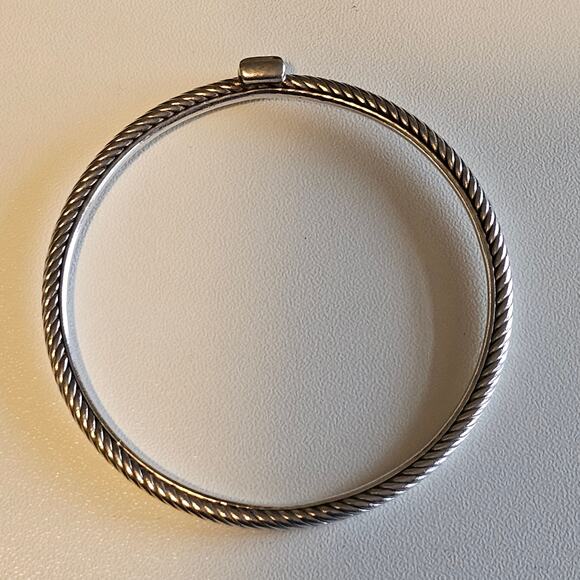 David Yurman Diamond Pave Confetti Sterling Silver Bangle Bracelet - Picture 4 of 9